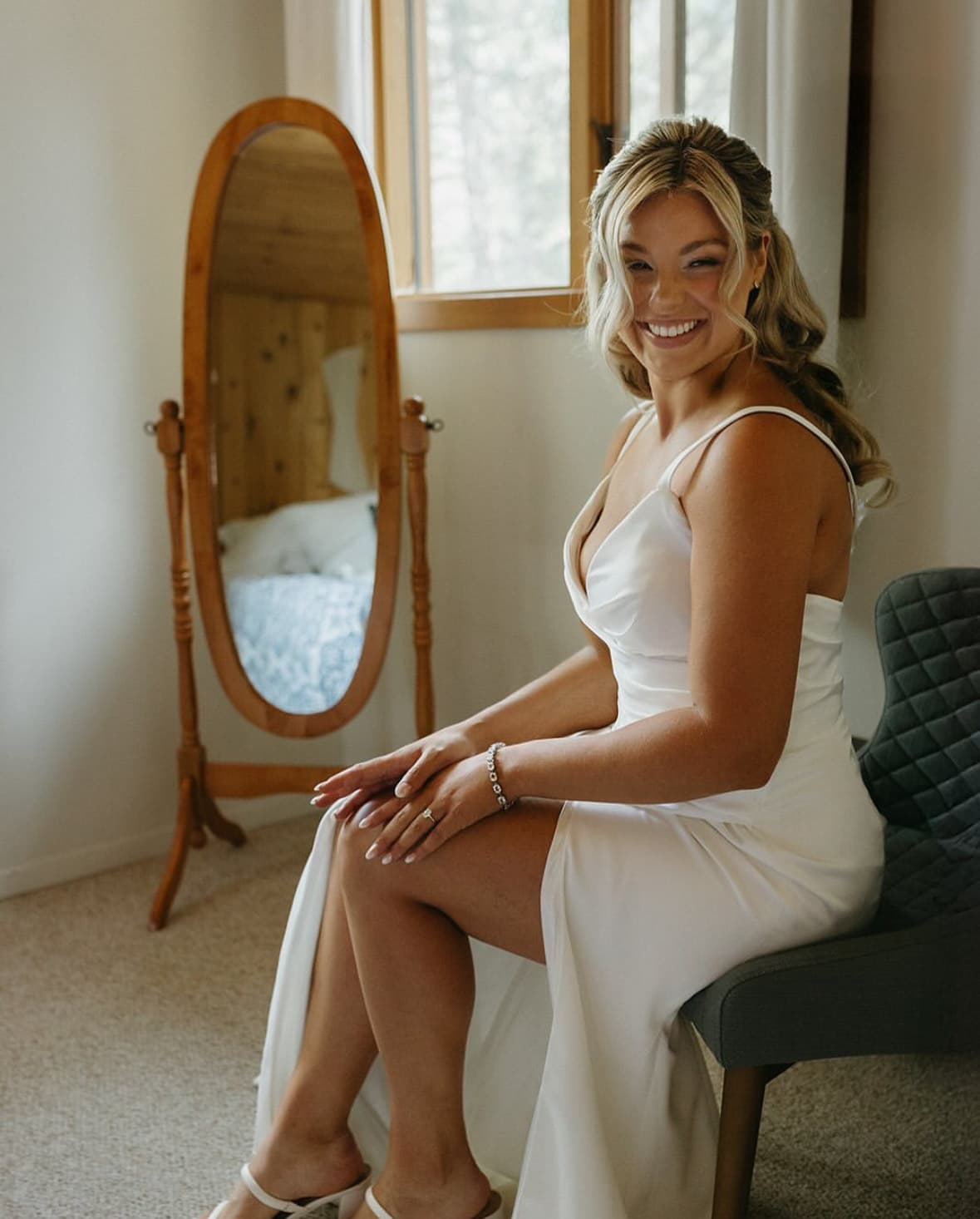 Bride and groom celebrating on the dance floor